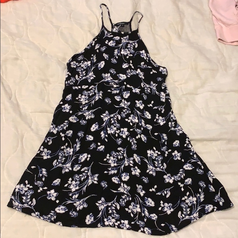 Black and Blue/White Floral Summer Dress